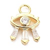 Brass Micro Pave Clear Cubic Zirconia Pendants ZIRC-P085-13G-1