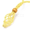 Adjustable Braided Waxed Cord Macrame Pouch Necklace Making NJEW-I243-A05-3