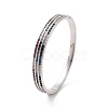 Colorful Cubic Zirconia Triple Link Hinged Bangle BJEW-F445-09P-2