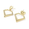 Rack Plating Brass Micro Pave Cubic Zirconia Studs Earrings EJEW-B047-03G-08-2