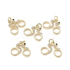 Brass Micro Pave Clear Cubic Zirconia Pendants KK-E068-VB133-4