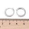 925 Sterling Silver with  Micro Pave Cubic Zirconia Hoop Earrings Findings STER-B004-17P-3