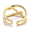 Brass Cuff Rings RJEW-O044-03G-2