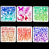 6Pcs 6 Styles PET Hollow Out Drawing Painting Stencils DIY-WH0416-0020-2