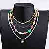 Beaded Necklaces & 304 Stainless Steel Satellite Chain Necklace Sets NJEW-JN03459-3