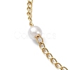 Glass Pearl Beaded Chain Bracelet X-BJEW-JB09432-3