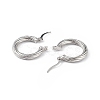 Brass Grooved Ring Hoop Earrings for Women EJEW-L234-087P-3