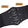 PU Leather Wide Elastic Corset Belt with Alloy Heart Buckle AJEW-WH0007-26-5