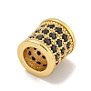 Brass Micro Pave Black Cubic Zirconia European Beads KK-G493-48G-02-2