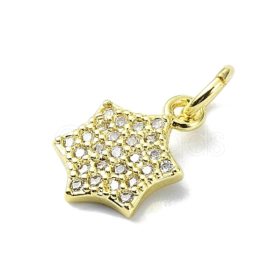 Brass Micro Pave Clear Cubic Zirconia Charms KK-H475-59G-05-1