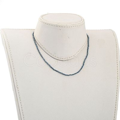 Faceted Rondelle Glass Beaded Necklaces NJEW-JN03004-04-1