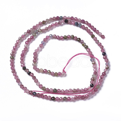 Natural Pink Tourmaline Beads Strands G-F596-06-2mm-1