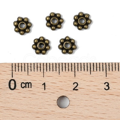 Tibetan Style Alloy Beads Daisy Spacer Beads LF1249Y-01AB-RS-1