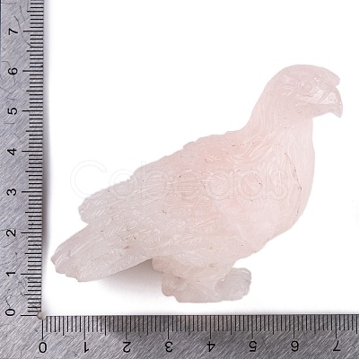 Natural Rose Quartz Carved Eagle Figurines Statues for Home Office Desktop Feng Shui Ornament G-Q172-10A-1