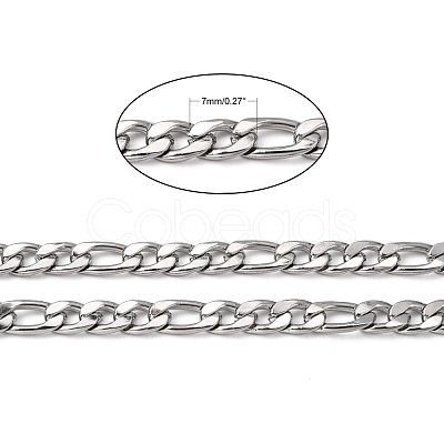 Tarnish Resistant 304 Stainless Steel Mother-Son Chains CHS-K001-32-7mm-1