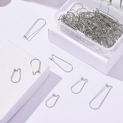 Tarnish Resistant 100Pcs 5 Size 304 Stainless Steel Hoop Earring Findings STAS-ZZ0001-09P-1