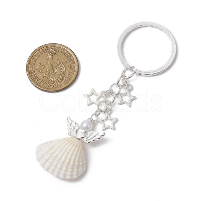 3Pcs 3 Styles Natural Shell Keychains KEYC-JKC00973-1