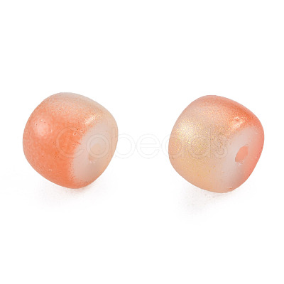 Baking Painted Glass Flat Round Beads DGLA-T003-002-1