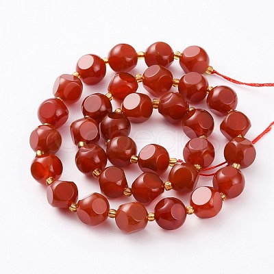 Natural Carnelian Beads Strands G-A030-B24-10mm-A-1