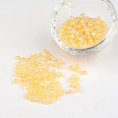 DIY Craft Beads 6/0 Ceylon Round Glass Seed Beads X-SEED-A011-4mm-153-1