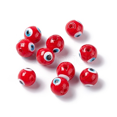 Handmade Evil Eye Lampwork Beads LAMP-F025-03-1