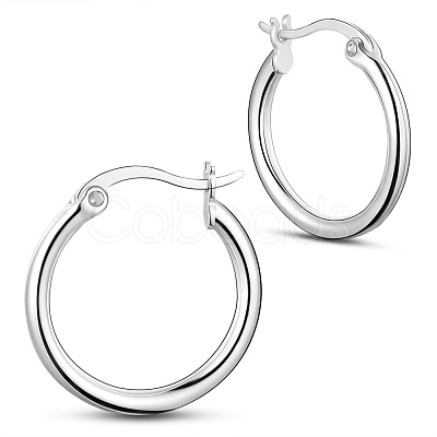 SHEGRACE Rhodium Plated 925 Sterling Silver Hoop Earrings JE835A-02-1