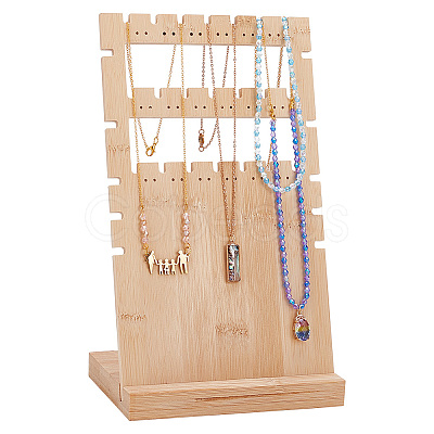 3-Tier Wooden Slant Back Jewelry Display Stands ODIS-WH0025-115-1