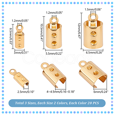 Unicraftale PVD Vacuum Plating 304 Stainless Steel Folding Crimp Ends STAS-UN0005-71-1