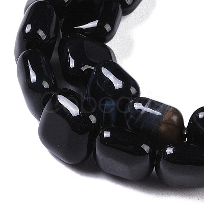 Natural Black Agate Beads Strands G-M435-A08-01-1