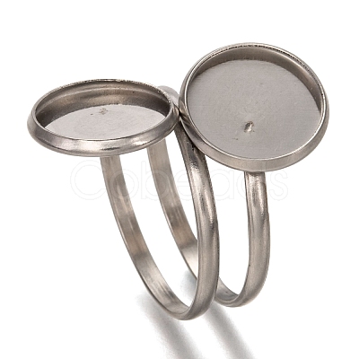 Non-Tarnish 201 Stainless Steel Pad Ring Settings STAS-P262-01P-1