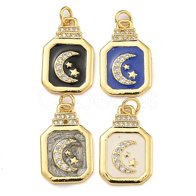 Rack Plating Brass Micro Pave Cubic Zirconia Pendants KK-G513-73A-05G-1