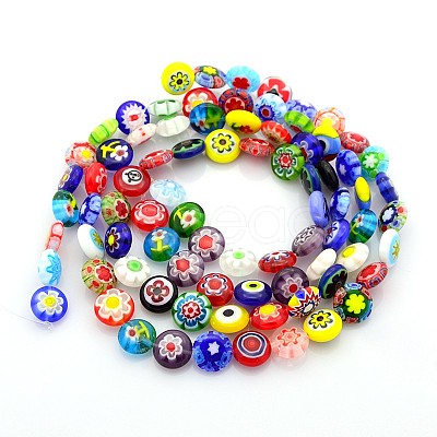 Handmade Millefiori Glass Bead Strands X-LAMP-J034-10mm-M-1