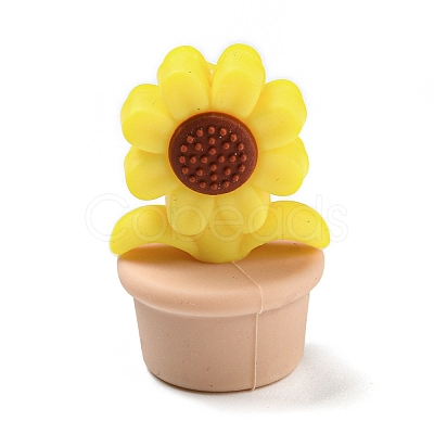 Sunflower Food Grade Eco-Friendly Silicone Beads SIL-B046-02-1