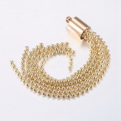 Iron Ball Chain Tassel Pendants IFIN-K033-03G-1