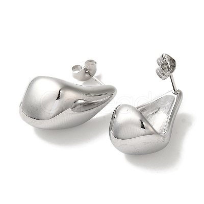 304 Stainless Steel Teardrop Stud Earrings for Women EJEW-S237-07-1