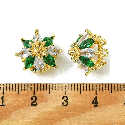 Brass Micro Pave Cubic Zirconia Charms FIND-Z035-08G-1