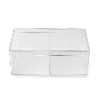 2 Grids Plastic Bead Containers with Cover CON-K002-03D-1