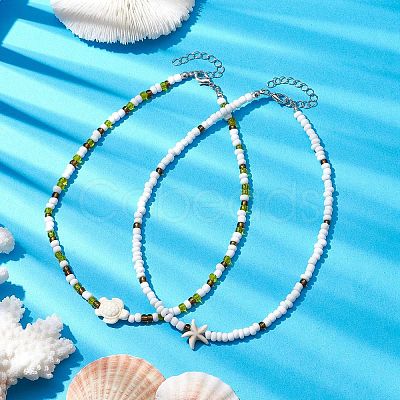 Dyed Synthetic Turquoise Pendant Necklaces NJEW-JN04776-1