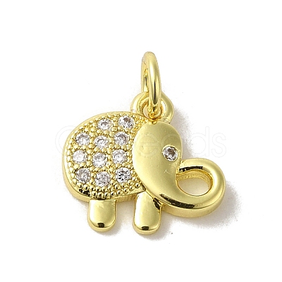 Real 18K Gold Plated Brass Pave Cubic Zirconia Pendants KK-M283-02D-01-1