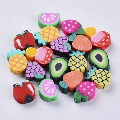 Handmade Polymer Clay Beads X-CLAY-S093-21-1