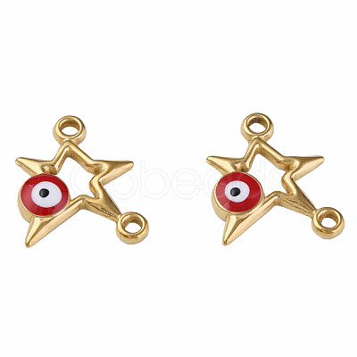 304 Stainless Steel Enamel Connector Charms STAS-N087-62-01G-1