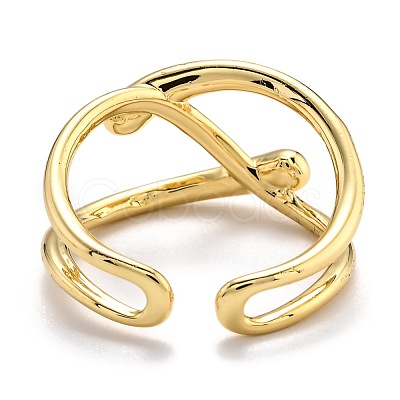 Brass Cuff Rings RJEW-O044-03G-1