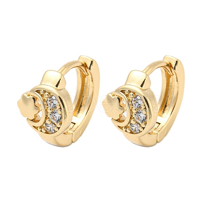 Brass Micro Pave Cubic Zirconia Hoop Earrings for Women EJEW-E295-22KCG-1