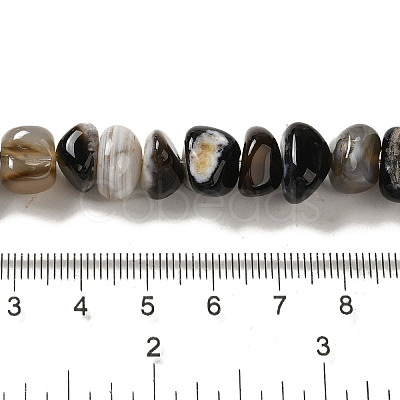 Natural Black Agate Beads Strands G-NH0017-B04-03-1