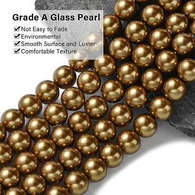 Eco-Friendly Dyed  Glass Pearl Round Beads Strands HY-A002-8mm-RB037-1