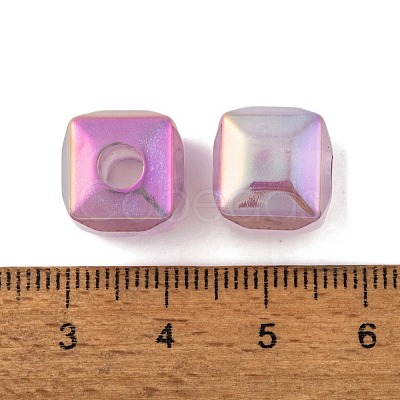 UV Plating Rainbow Iridescent Acrylic Beads PACR-C009-03E-1