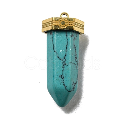 Natural Turquoise Pointed Pendants STAS-K273-03G-04-1