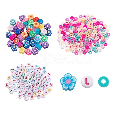 50Pcs Handmade Polymer Clay Flower Plum Blossom Beads DIY-FS0001-55-1