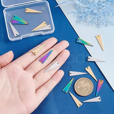 Unicraftale 18Pcs 3 color 201 Stainless Steel Pendants STAS-UN0036-60-1