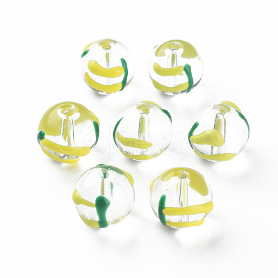 Transparent Glass Enamel Beads GLAA-N049-022-1